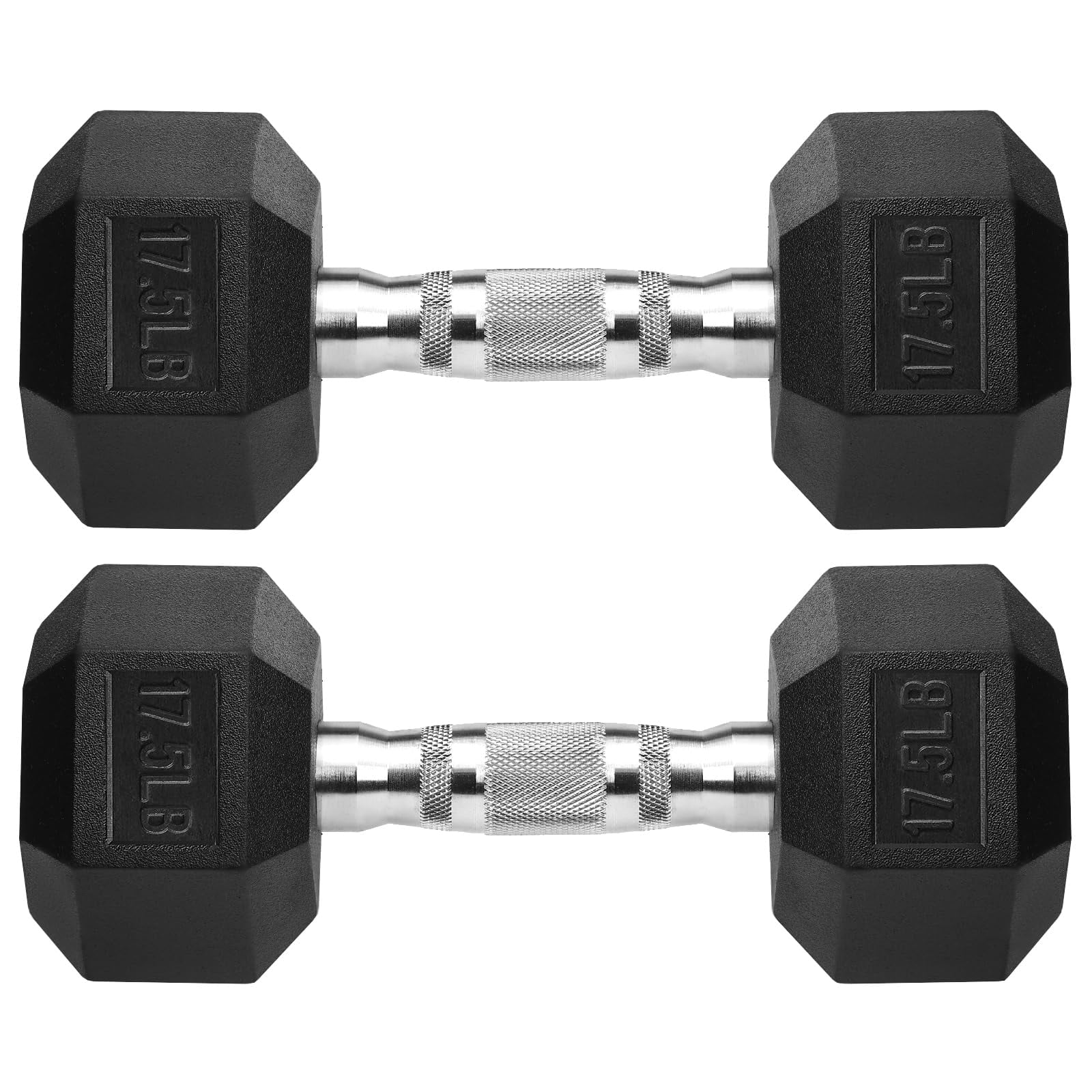 Par De Mancuernas Hexagonales Zoomster Recubiertas De Goma De 7.5 Kg