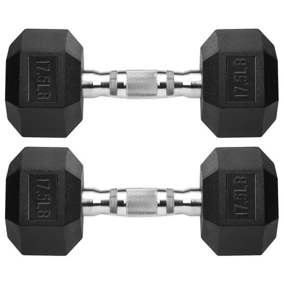 Par de mancuernas hexagonales Zoomster recubiertas de goma de 7.5 kg