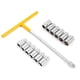thumbnail image 1 of El kit de 13 llaves de tubo incluye 1 destornillador con mango en T y 12 dados. Herramientas mecánicas para reparación de automóviles y hogar. Juego de llaves de tubo métricas de 1/2" con mango en T., 1 of 7