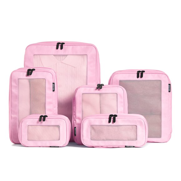 Cubos de embalaje de compresión Aerotrunk para viajes (paquete de 6, rosas)