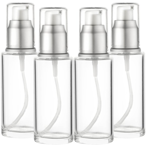 Botella con bomba VitalUp 4 unidades 50 ml de vidrio recargable