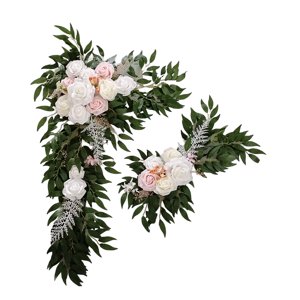 Bothyi - Arco Verde Artificial Boda Decoración Floral Hogar Hojas Fiesta Blanco