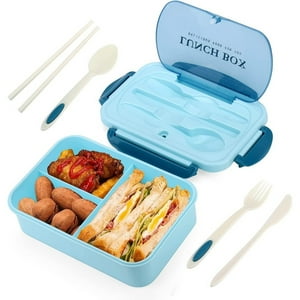 Genérico - Lonchera Hermética 3 Compartimentos Con Cubiertos Incluidos