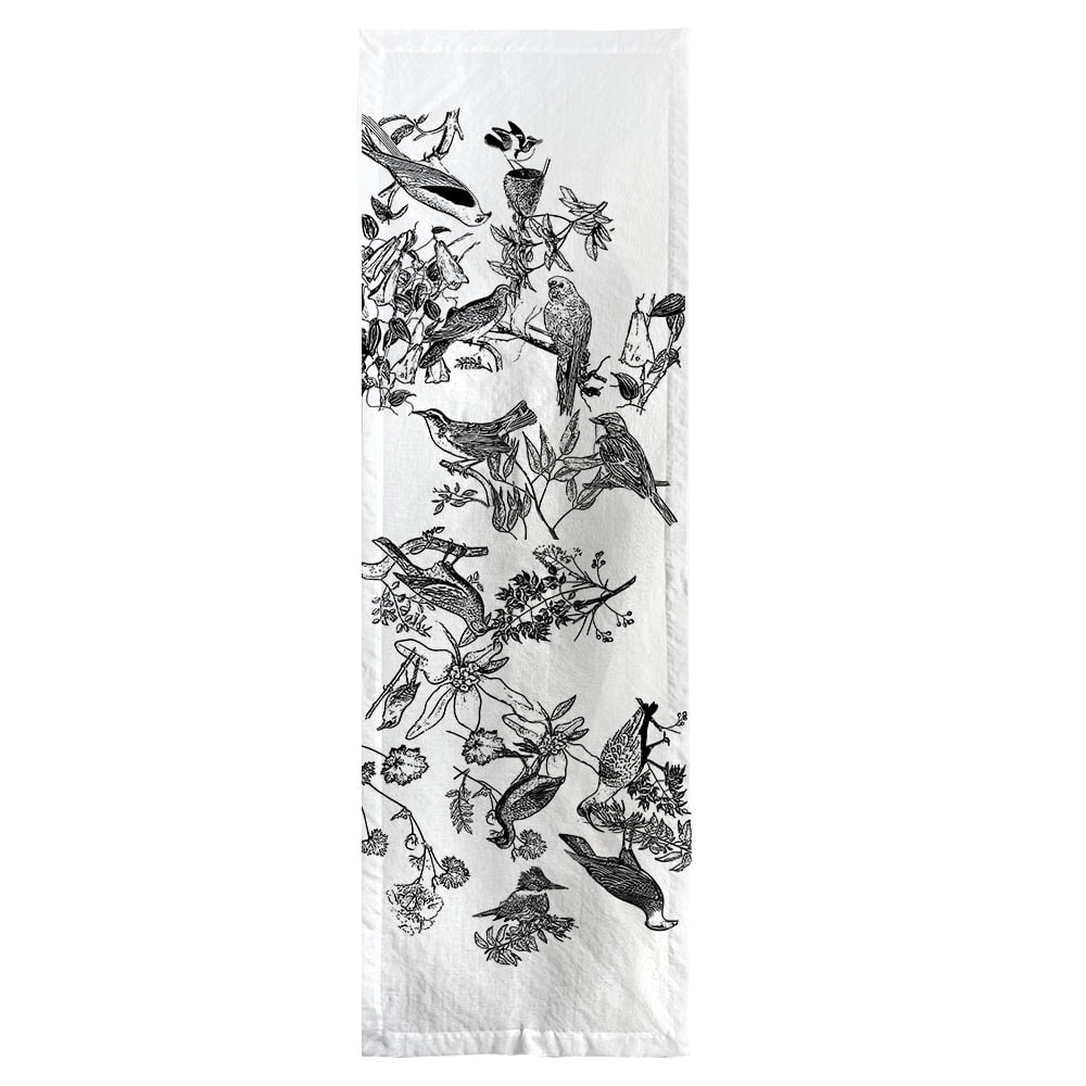 Tuyo Print - Camino De Mesa Velo Organza Aves Chilenas