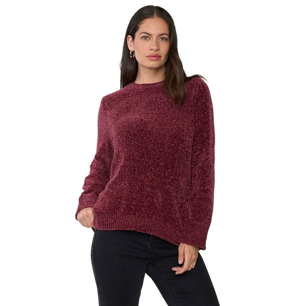 Sweater Mujer Chenille Burdeo Corona
