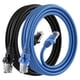 thumbnail image 1 of Cable Ethernet GEARit Cat 6 CCA de 1,8 m, paquete de 2, negro y azul, 1 of 7