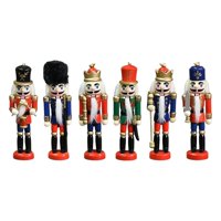 Magideal - 6 Adornos Navideños De Títeres De Cascanueces, Cascanueces Coleccionables Festivos De Pie, Figuras De Cascanueces, Para Decoración De Fiestas, Jardín,