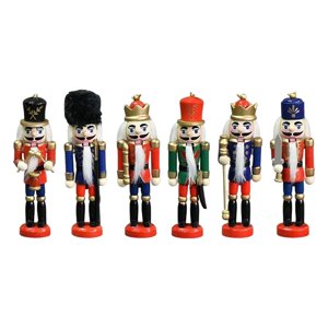 Magideal - 6 Adornos Navideños De Títeres De Cascanueces, Cascanueces Coleccionables Festivos De Pie, Figuras De Cascanueces, Para Decoración De Fiestas, Jardín,