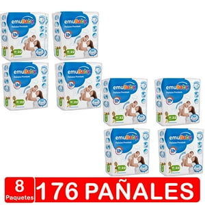 Pañales Emubaby Premium Manga X8 - Talla M - 176 Pañales