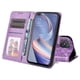 thumbnail image 2 of Funda tipo cartera FOXDOCK para OPPO A92s , diseño girasol en relieve, cuero PU, cierre magnético, soporte y tarjetero, 2 of 5