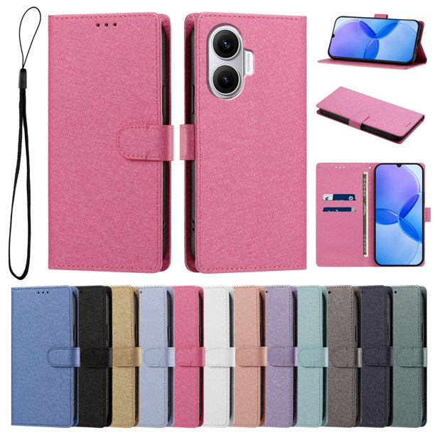 Cartera para Xiaomi Poco F7 5G con Soporte y Correa, Rojo Rosa