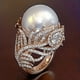 thumbnail image 3 of 1pc New Ring Jewelry With Faux Pearl & Feather For Men, 3 of 3
