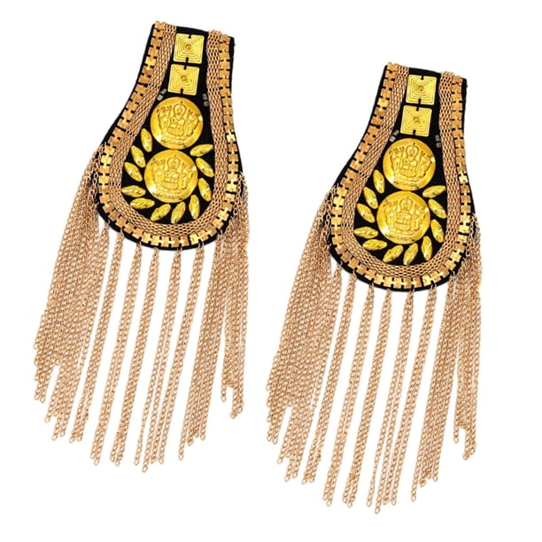 2 piezas de cadena de eslabones con borlas de metal para charreteras, elegantes charreteras con borlas para el hombro, adornos para disfraces, juegos
