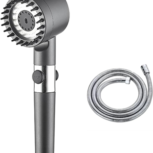 Movi - Cabezal De Ducha 4 En 1 Con Manguera Flexible De 1.50 Cms