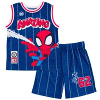 Conjunto De Atuendos Marvel Spider-Man Para Niños Pequeños, Camiseta Sin Mangas Y Pantalones Cortos