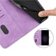 thumbnail image 2 of Funda tipo cartera para Oukitel C62 con tarjetero, bolsillo para billetes, soporte, cierre magnético y correa para la muñeca, funda tipo folio con textura geométrica morado, 2 of 5