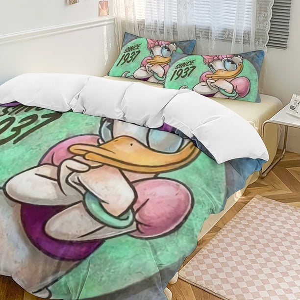 Daisy DuckCartoon Collection 3-Piece Comforter Set, Personalized Bedding Decor for Kids And Teens Bed Sheets