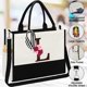 thumbnail image 3 of Bolso de lona AiHeart con inicial y bolsillo, 3 of 7