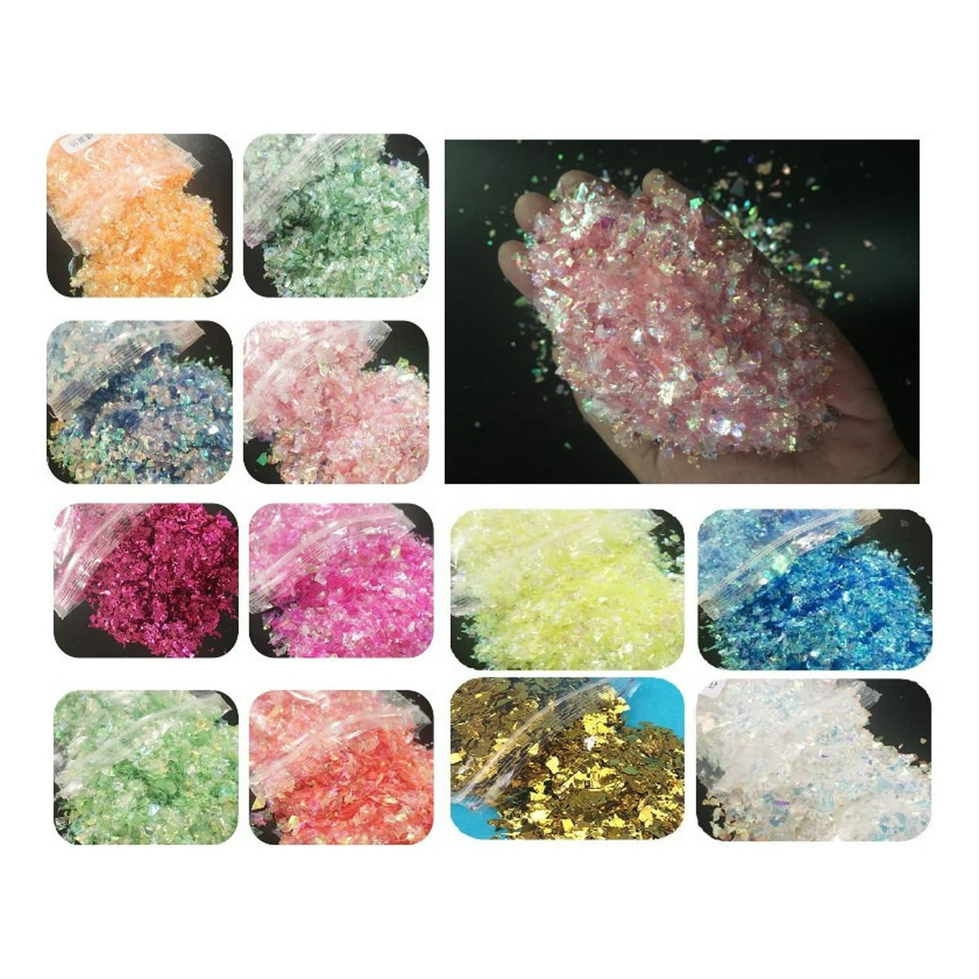 Hangar77 - Glitter Para Resina Uv 12 Escamas Holográfica Aros Llaveros