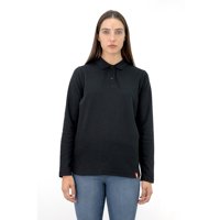 Polera Pique Quebec Manga Larga Negro Mujer