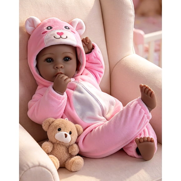 Muñeca Reborn Aori Negra 43 cm – Muñeca Bebé Realista