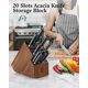 thumbnail image 4 of Bloque de almacenamiento de cuchillos Cook N Home, madera de acacia, 20 ranuras, 4 of 6