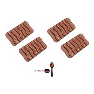 Genérico - Pack X4 Molde Chocolate Moldes Silicona Chocolate Cucharas