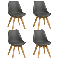 Moboi - Pack 4 Sillas Eames Acolchada Gris