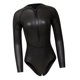 thumbnail image 4 of Traje de neopreno para mujer Traje de neopreno Frente Zip Bikini de buceo Negro brillante M, 4 of 6