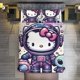 thumbnail image 1 of Astronaut Hello Kitty 3 Piece Sets Full/Queen Size - Reversible Microfiber Quilts with Shams Soft Lightweight Bedspread Coverlet Comforter for All Season Bed Sheets, 1 of 4
