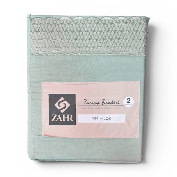 JUEGO DE SABANA BRODERI MENTA KING
