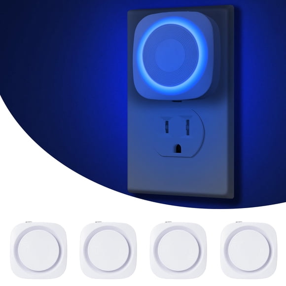 Luz Nocturna Led Indirecta Suave Regulable Azul Paquete De 4