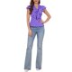 thumbnail image 2 of INSPIRE CHIC Blusa de Mujer para Regreso a Clases con Lunares, Cuello con Lazo, Mangas con Volantes, Top para el Trabajo, Talla S, Color Púrpura, 2 of 6