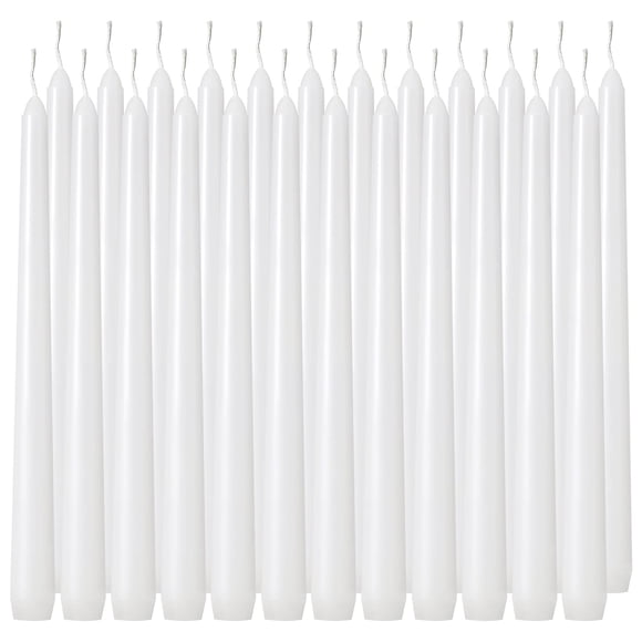 Velas cónicas Tuyai, paquete de 36 unidades, 25 cm de alto, blancas, sin goteo