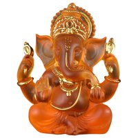 Bothyi - Estatuilla De Ganesha Fengshui Indio Estatuas De Lord Ganesh Adornos Para El Hogar Artesanía Naranja