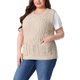 thumbnail image 4 of Agnes Orinda Chaleco de Punto de Talla Grande para Mujer Cuello Redondo Sin Mangas Suéteres Casuales de Punto con Bolsillo 4X Beige, 4 of 6