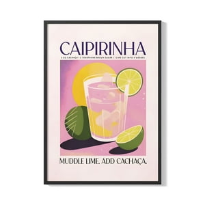 Creango - Cuadro Poster Enmarcado Caipirina Coctel Decorativo