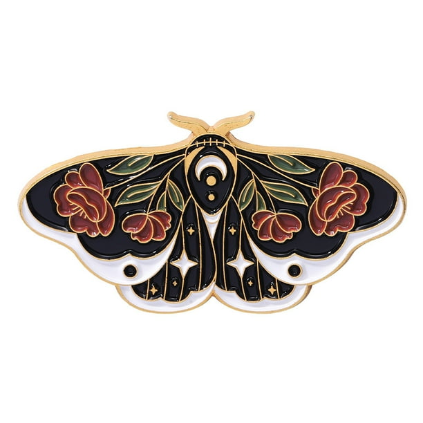 Gorgeous Floral Moth Butterfly Enamel Anime Pins - Perfect Gothic Moon Nature Jewelry Gift For Kids & Friends!