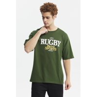 Fashionspark - Polera Hombre Oversize Retro Print Verde