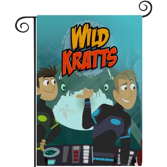 Los Kratt: Aventuras Salvajes-bandera de jardín temática. 28CM*45CM
