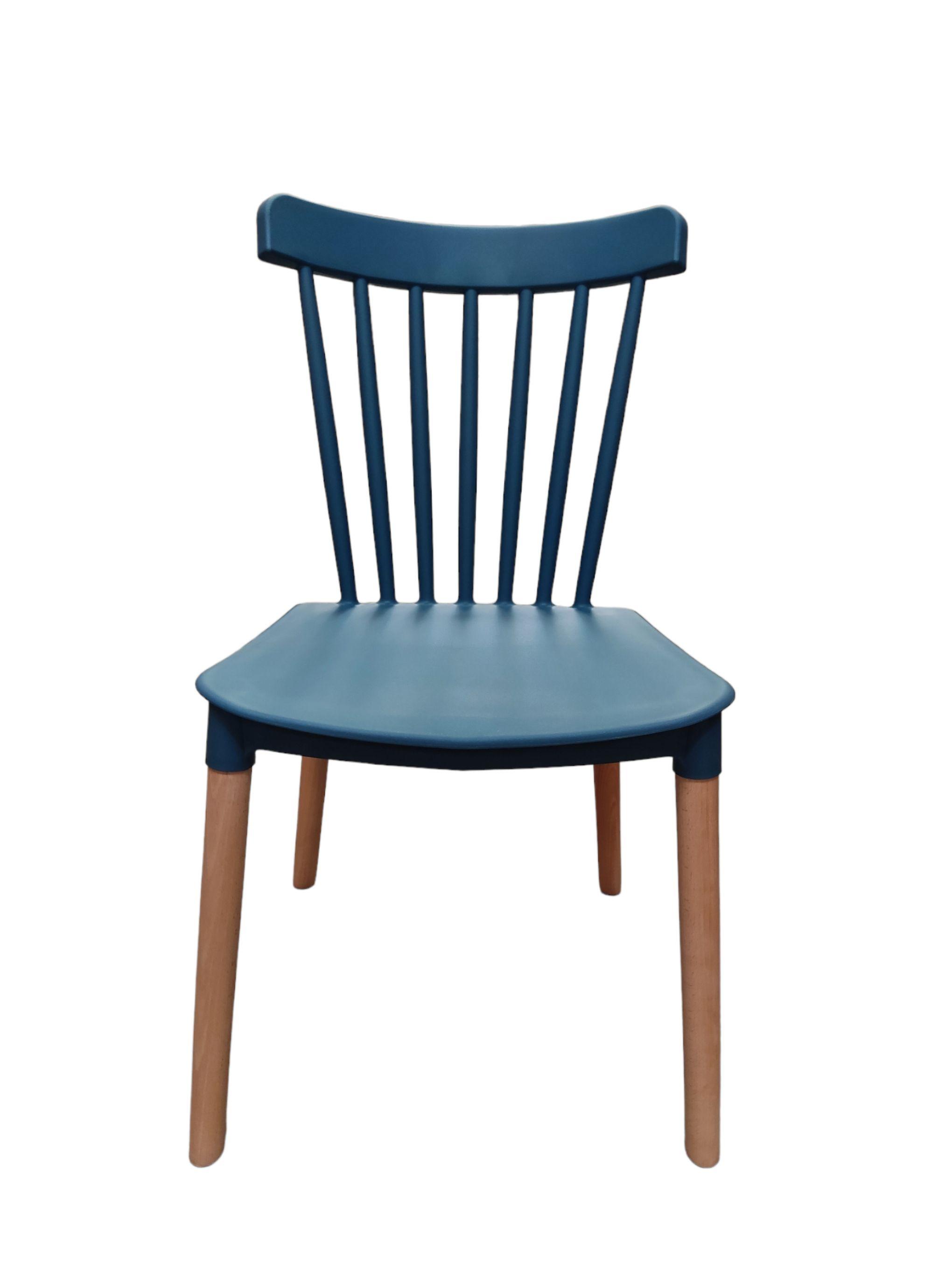 Tododescuento - Pack 4 Sillas Windsor Comedor Azul Petroleo, Terraza, Restaurant