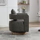 thumbnail image 2 of 29.1"W Swivel Accent Open Back Barrel Chair Modern Comfy Sofa Chair With Weathered Base For Nursery Bedroom Living Room Hotel Office, Club Chair Leisure Arm Chair For Lounge (Gray,PU), 2 of 3