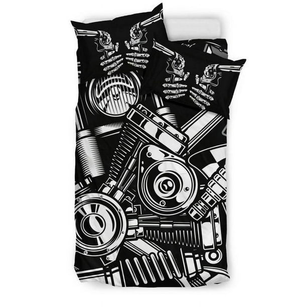 Juego de cama Biker Tools (1 funda nórdica, 2 fundas de almohada), poliéster, tamaño