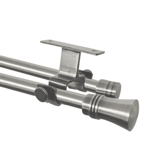 Set Barras para Cortina Doble 16/19 Mm Extensible 120-210 Cm A Techo Satín Cónico