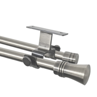 Metalhsa - Set Barras Para Cortina Doble 16/19 Mm Extensible 75-110 Cm A Techo Satín Cónico