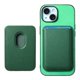 thumbnail image 3 of Funda de Cuero Magnética con Tarjetero para iPhone 14 Cubierta Delgada Verde, 3 of 5