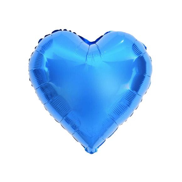 Globo Corazón Azul Foil 45cm Metálico Decoración Fiesta