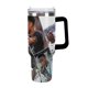 thumbnail image 1 of Vinícius Júnior Vaso aislado de acero inoxidable con asa, diseño temático, regalo para familia, amigos y fans; incluye pajita y encaja en el portavasos estándar, 40 oz, 1 of 6