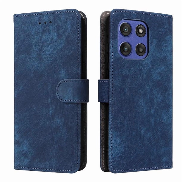 Funda Billetera para Motorola Moto G Stylus 5G 2025 con Soporte - Cartera de Cuero con Ranuras Azul