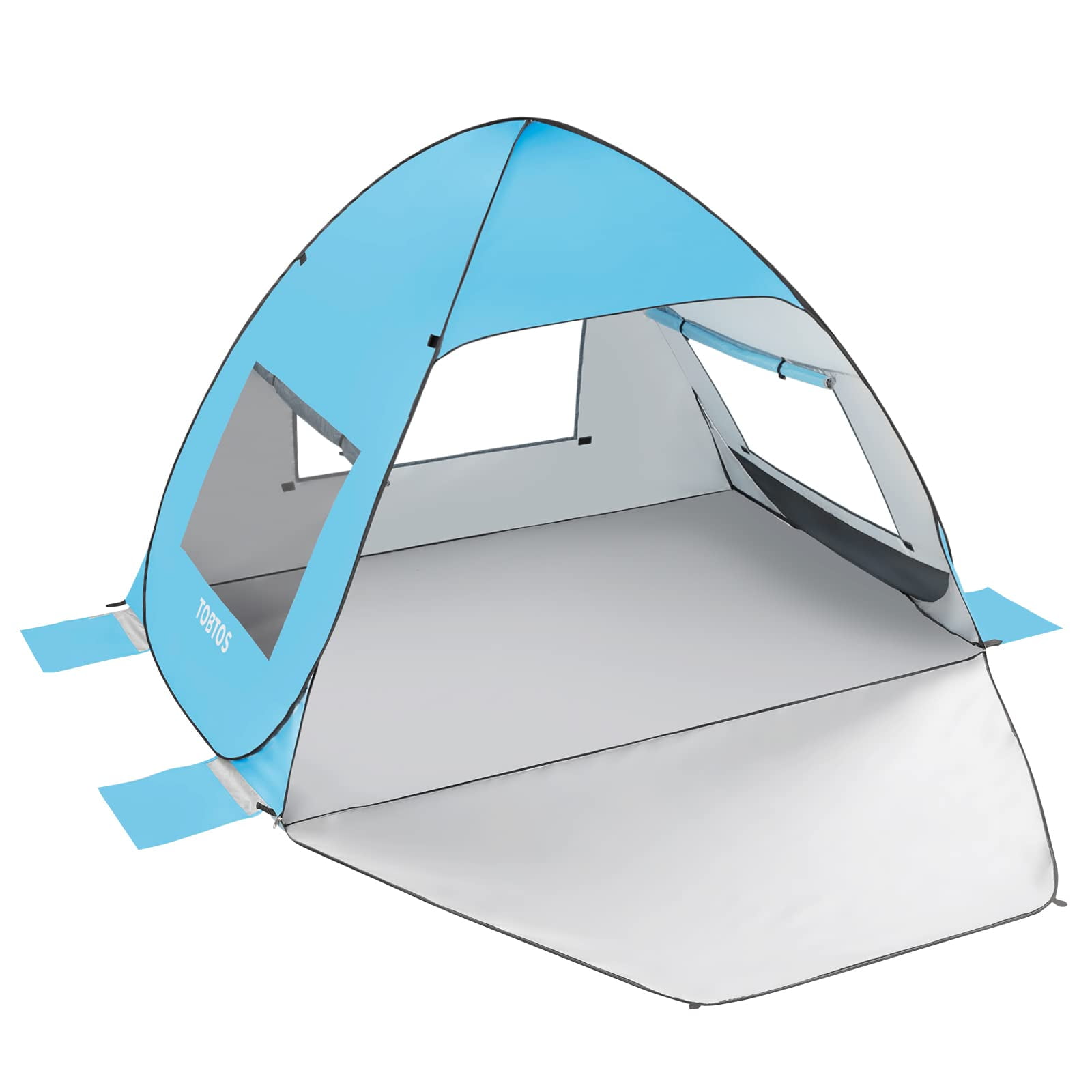 Carpa De Playa Tobtos Upf 50+, Plegable, Uv, Para 2 A 3 Personas